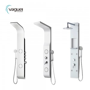 Vaguel Thermostatic Rain Body Jets Head Massage Shower Panels With Hand Shower Faucet