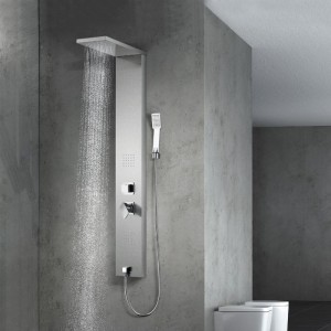 Vaguel Thermostatic Rain Body Jets Head Massage Shower Panels With Hand Shower Faucet
