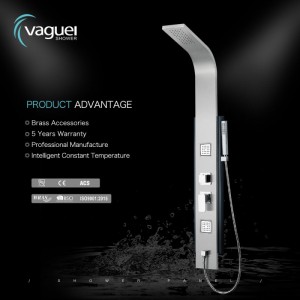 Vaguel Visor Wall Mounted Stainless Steel Massage Shower Panel With Adjustable Body Spray Jets