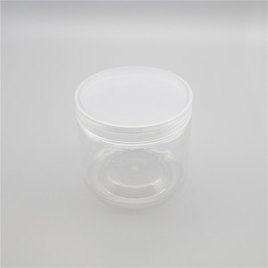 5oz 8oz 16oz Round Shape Wide Mouth Pet Candy Jar With Custom Colored Plastic Lid