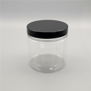 High Quality Plastic Containers Refillable Round Clear 8 Oz 200ml 250ml 300ml 16oz Clear Plastic Jar For Spices Powder Dry Goods