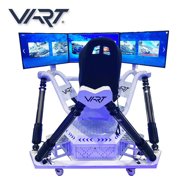 2019 Кина Нов дизајн за виртуелна реалност забава хидраулична тркачка мува vr logitech g29 заработи пари Симулатор за возење автомобил со 3 екрани