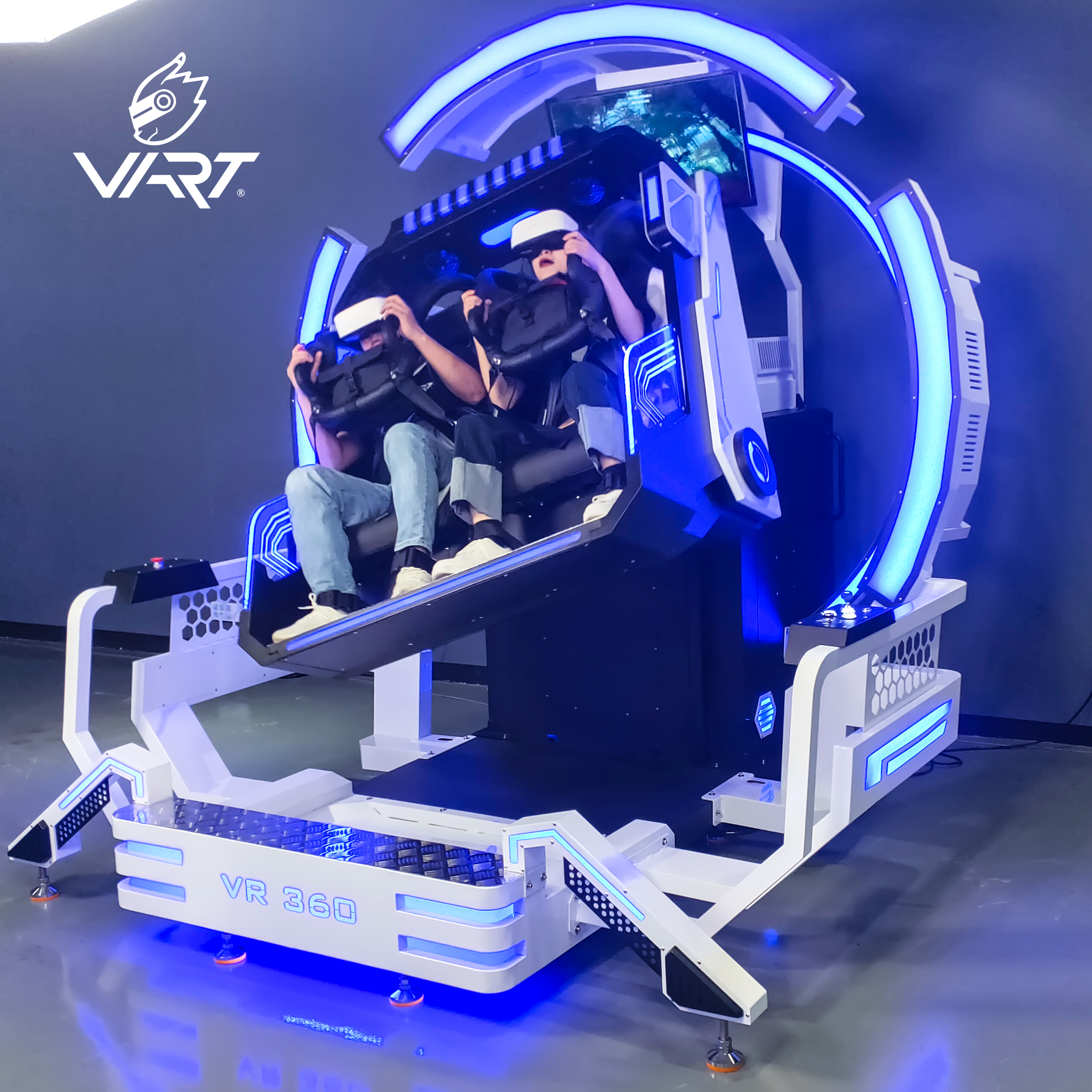 Vidiny ambany ho an'ny 9d Vr 360 Degree Headtracking Roller Coaster Simulator Plus Virtual Reality Vibration 9d Cinema