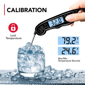 Meat Thermometer Instant Read Food LCD Backlight Calibration Waterproof