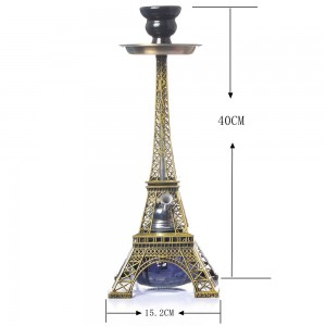 39” Eiffel Tower Form Kit Creative Hookah Set Bar Supplies Ceramic Bowl