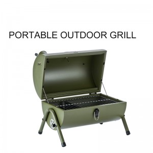 Commercial bbq charcoal grill double side stainless steel folding cinlinder portable cast iron camping grills