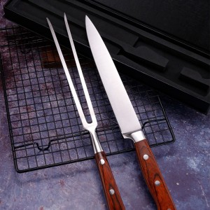 Stainless steel barbecue knife and fork 2pcs ou...