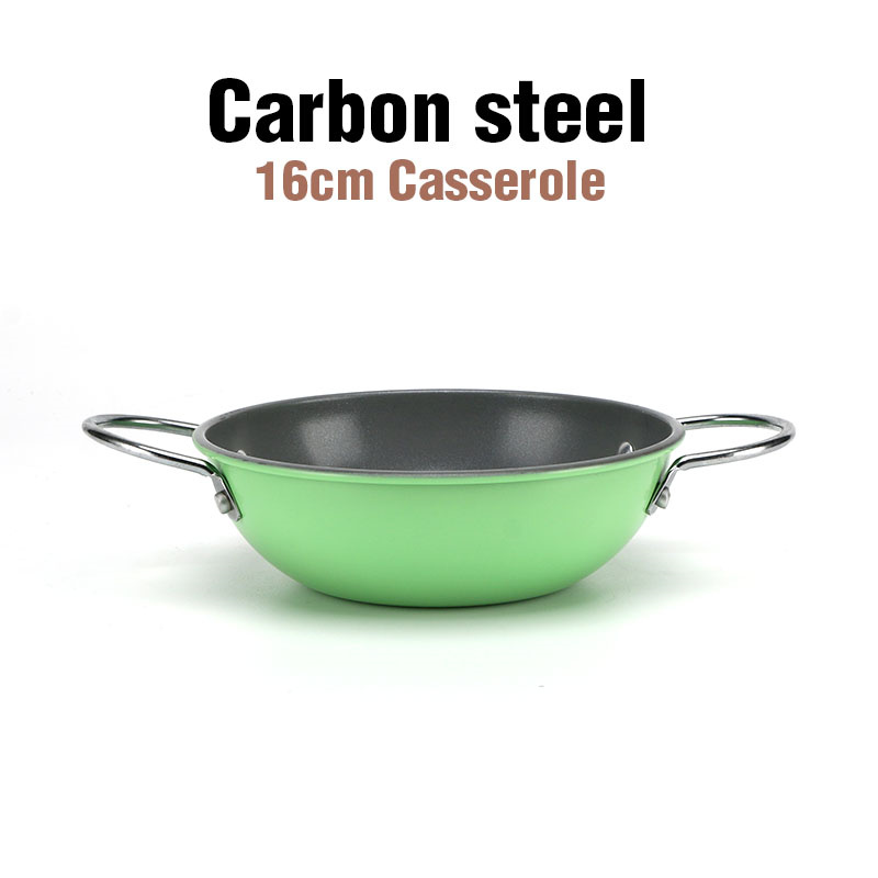 Carbon Steel Wok Pan Stir Fry Pan Round Flat Botto05