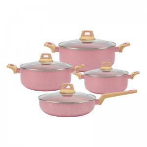 Good quality Automatic Industrial Cooking Pot With Mixer - Colorful Marble Cookware Sets Nonstick Pots and Pans Set – Happy Cooking