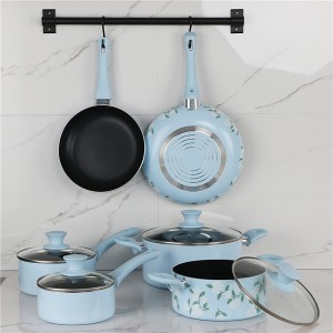 High reputation Porcelain Cooking Pot ‎Nice ‎Flamingo - Cookware Set with Flower Decoration,non stick coating,soft touch handle – Happy Cooking