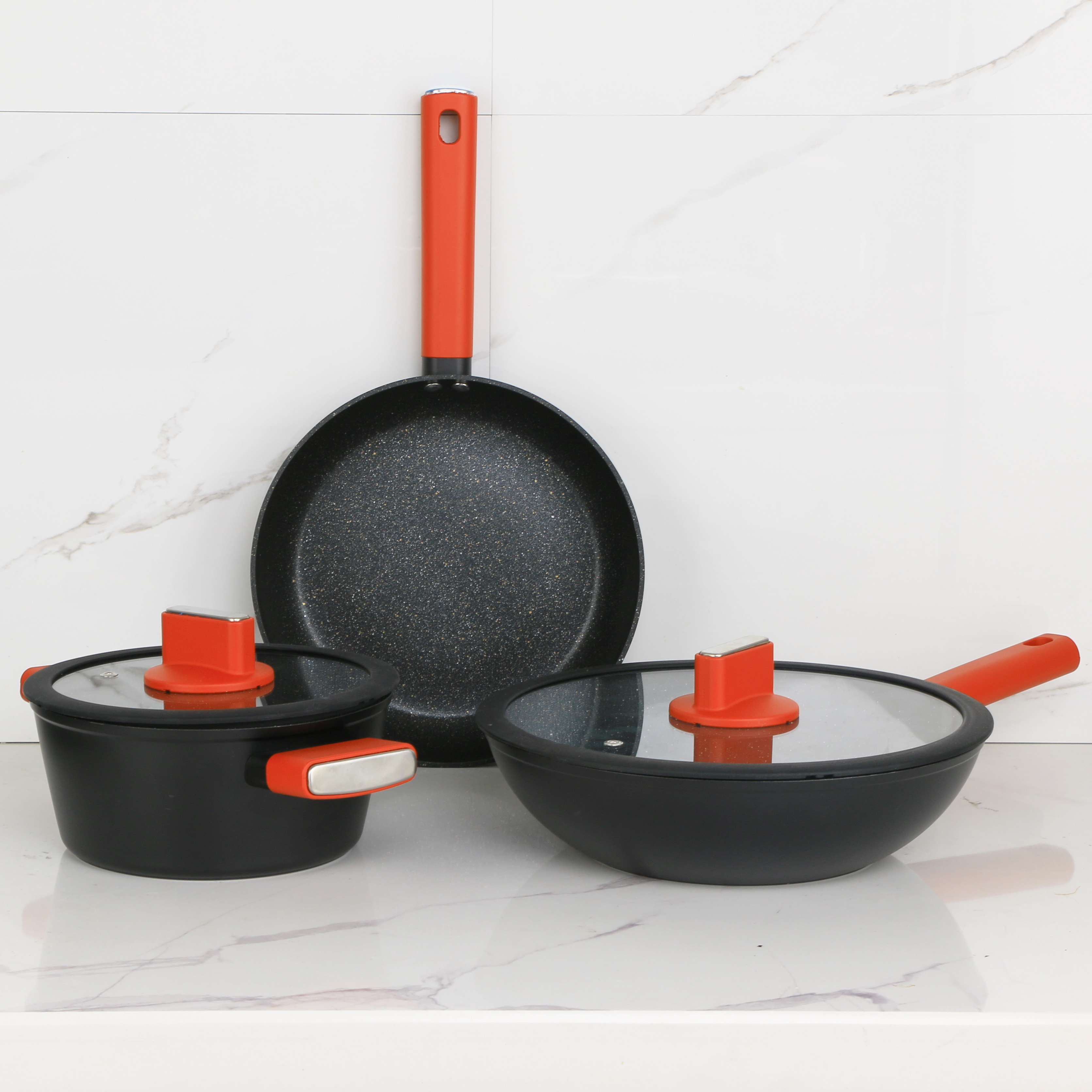 OEM/ODM Supplier John Wayne Cast Iron Cookware - Cookware Set Nonstick Pans and Pots Sets – Happy Cooking