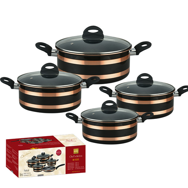Factory supplied 678 Non Stick Pan Cookware Set - Stock Pot Aluminum Casserole with induction bottom – Happy Cooking