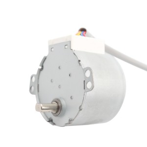Low-noise 50 mm diameter permanent magnet stepper motor with gears