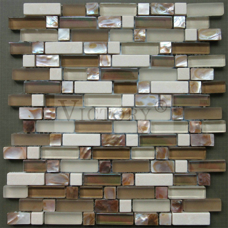 Best Foshan Victory Seashell Mosaic Tile White Glass Mosaic Tile Mother