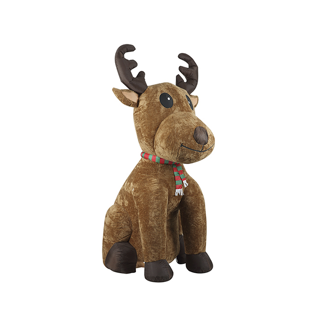8FT Inflatable Sitting Reindeer with Plush