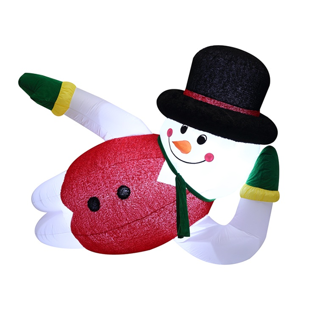 Factory Price For Inflatable Christmas Ring Toy Christmas Tree - 10FT Inflatable Plush (Red plush fabric) Lazy Snowman – K&N