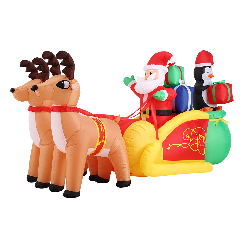 8FT Inflatable Santa sleigh with Reindeers