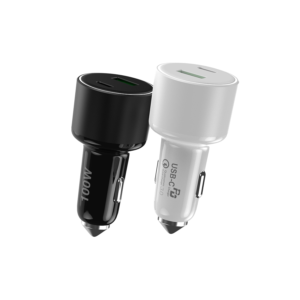 Vina Popular product 2023 USB C Car Charger Adapter 100W 2-Port PD 65W QC3.0 18W Super Fast Charging Type C Smartphone Mobile Chargeur Cigarette Lighter