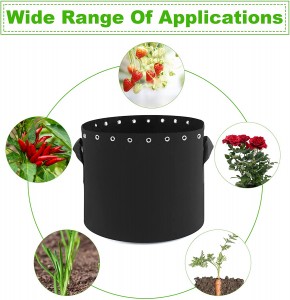 Plant Grow Bags With Holes Thichkened Non-Woven Aeration Fabric Pots With Handles