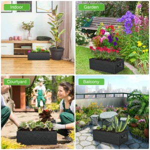 8 Gallon Grow Bags Nonwoven Fabric Garden Bed Square Flower Planter Pots Containers With Handles