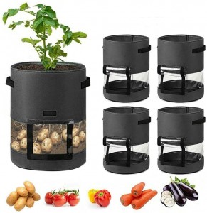 Potato Grow Bags With Handles And Harvest Window For Planting Potato Tomato And Vegetables