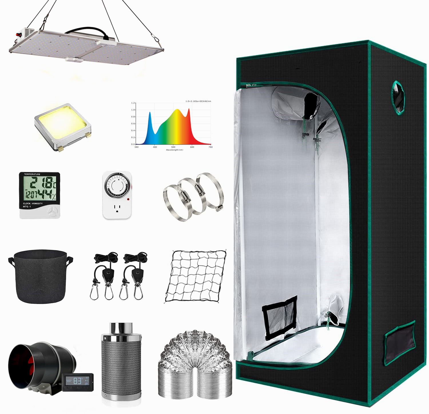 High definition Grow Light Bulbs - Complete Grow Tent Kit Full Spectrum LED Grow Lights High Reflective Grow Tent For Indoor Growing – Virex