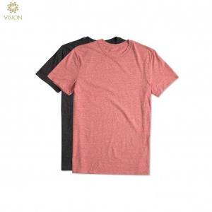 custom screen print plain no brand soft men basic round neck heather color tri-blend t shirt
