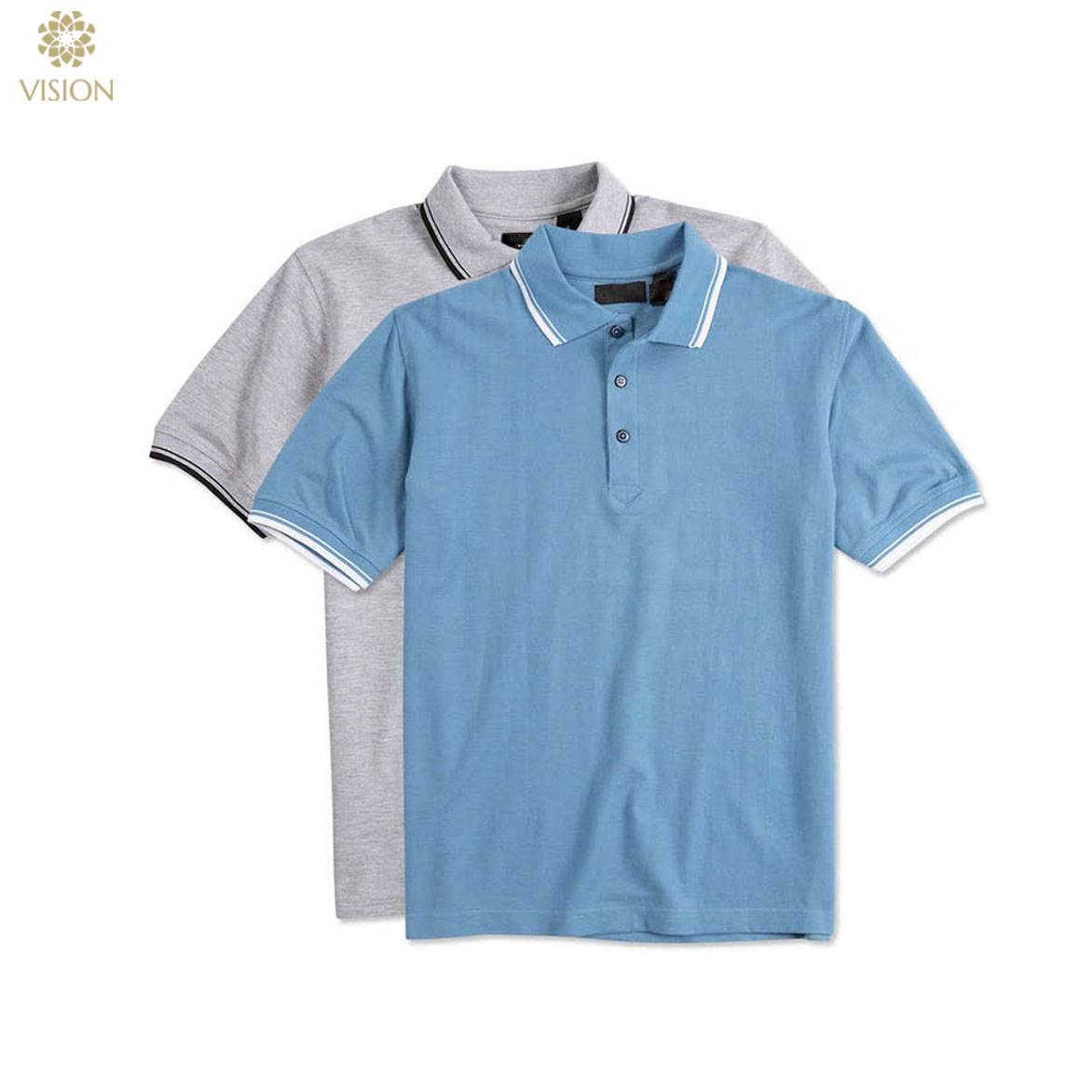 custom office school uniform cotton button custom embroidery pique polo shirt logo