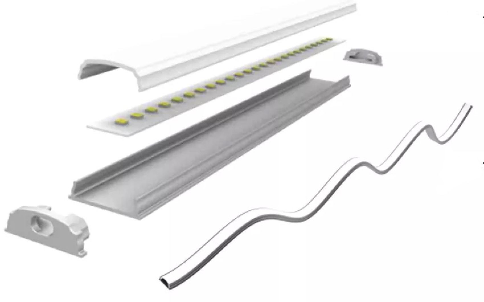 Trending Products Led Aluminium Profile Corner - Bendable LED Strip Chanel – Vision