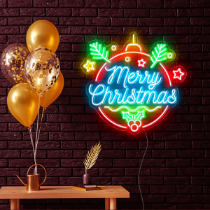 Best popular colorful wall decoration merry Christmas neon sign DL101