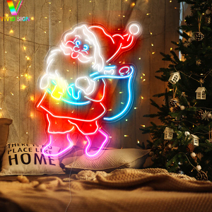 2022 Free design China manufacturer Silicon Santa Claus christmas neon sign DL102