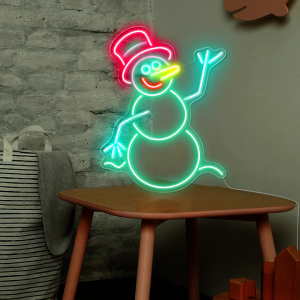 Fast delivery personal use Illuminated Shop snowman led neon sign DL108