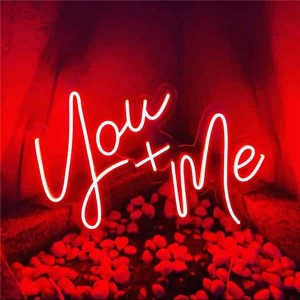 Party Room Home Wedding Bedroom Decor Wall Hanging You And Me Led Neon Sign DL127