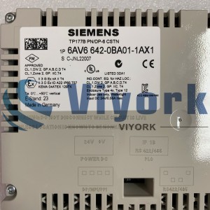 Siemens 6AV6642-0BA01-1AX1 OPERATOR INTERFACE 24VDC 6INCH TOUCHSCREEN