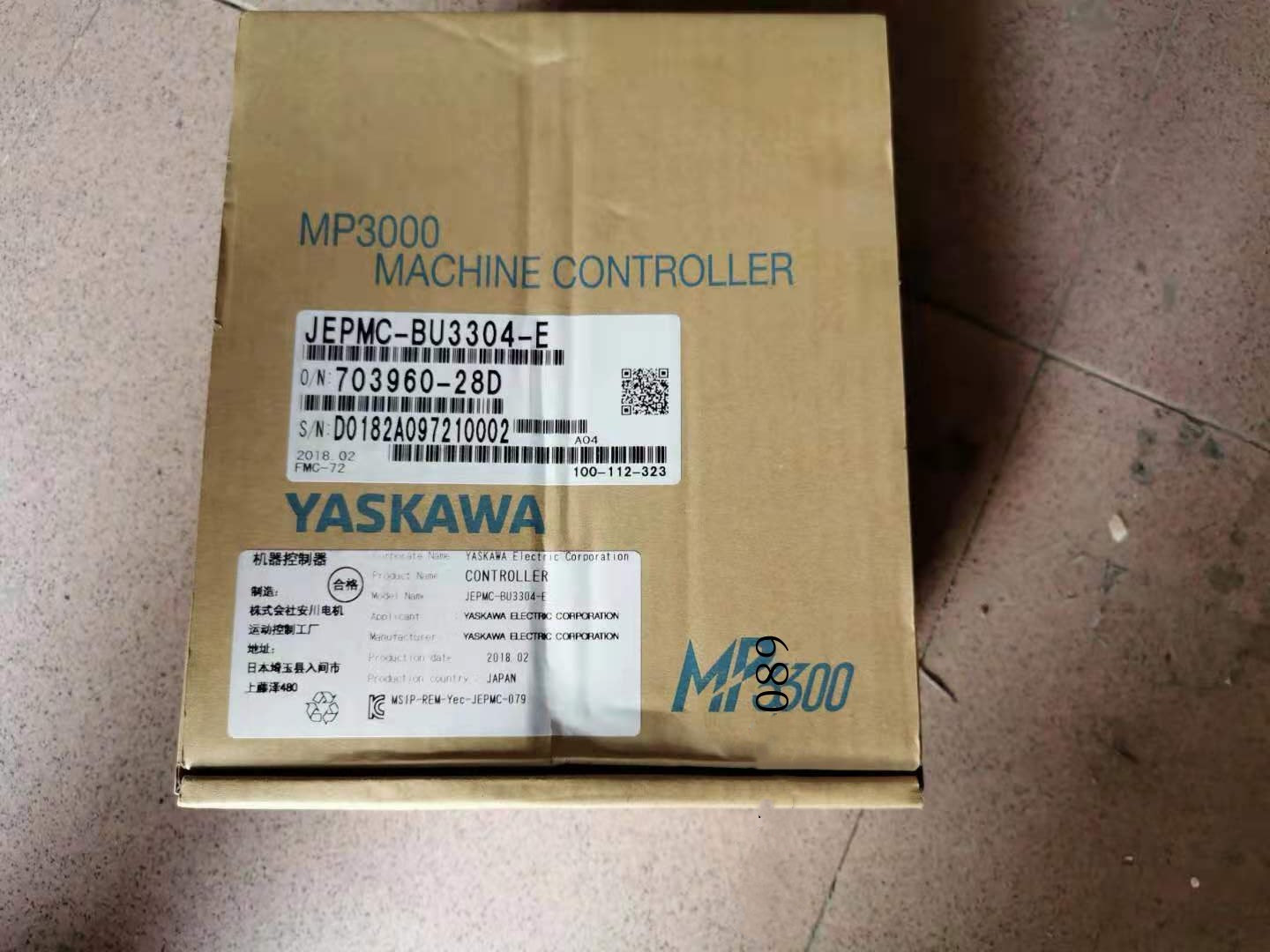Yaskawa JEPMC-BU3304-E MACHINE CONTROLLER INPUT 24VDC 1.0A 5.15VDC 2.5A NEW