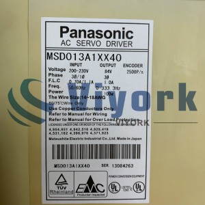 Panasonic MSD013A1XX40 SREVO DRIVE