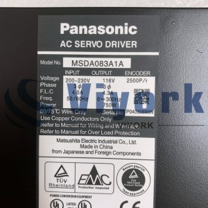 Panasonic MSDA083A1A AC SERVO DRIVE 750WATTS THREE-PHASE 200V SUPPLY