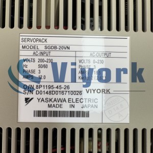 Yaskawa SGDB-20VN सर्भो ड्राइभ 200-230VAC 50/60HZ 18AMP