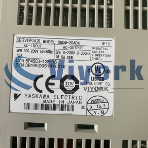 Yaskawa SGDM-20ADA SERVO DRIVE 2KW 12AMP 3FASE 200-230VAC NUUT