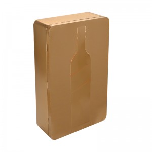 Rectangular hinged tin box ER2376A-01 for wine