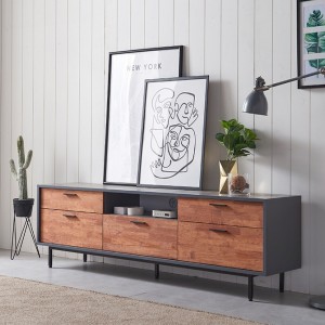 Tv Wooden Cabinet With Ash Wood Veneer Mdf Drawers