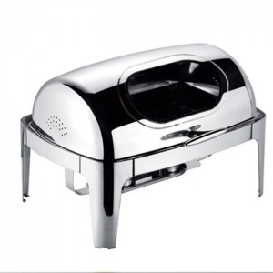 Food Pan Buffet kitchen equipment Chafing Dish Roll Top Stainless Steel Rectangle Chafer dish food warming stove