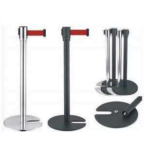 Control barriers Steel retractable belt barrier crowd queue controls post railing stand with A3/A4 sign holder Hotel