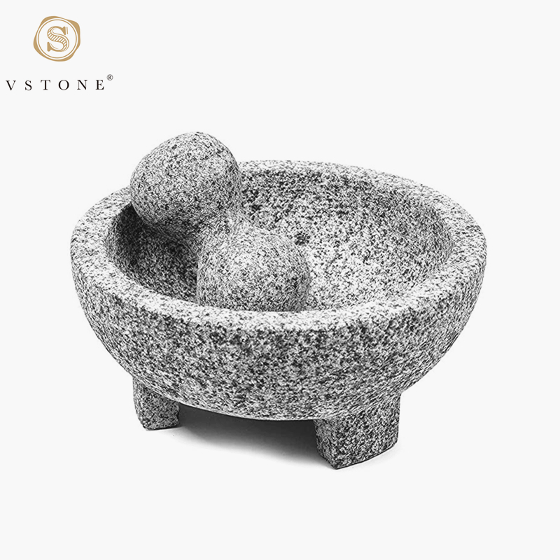 Factory-made Mexican Molcajete Seasoning Stone Mortar and Pestle Set for Kitchen
