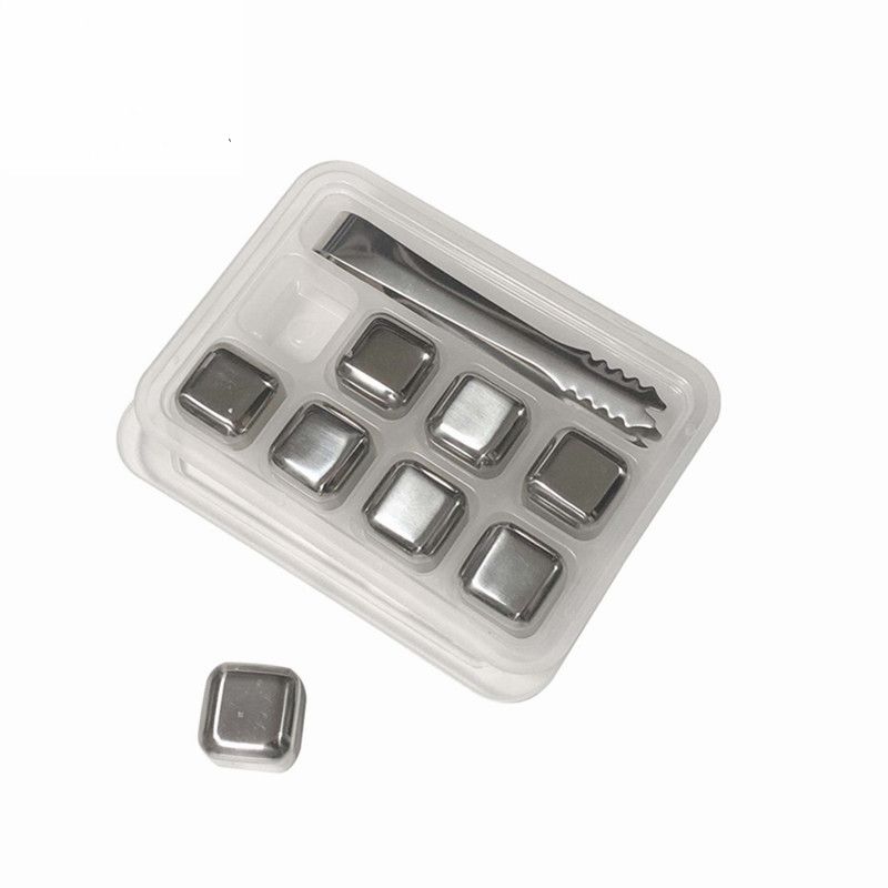 Whiskey Cooling Stones Reusable Ice Cubes Sets 304 Stainless Steel Whiskey Chilling Stones for gift set