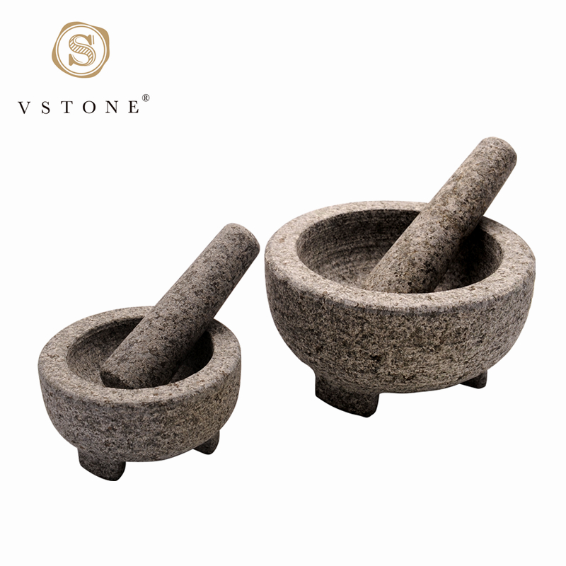 Natural Granite  Molcajete Mortar and Pestle  for Kitchen and Restaurant