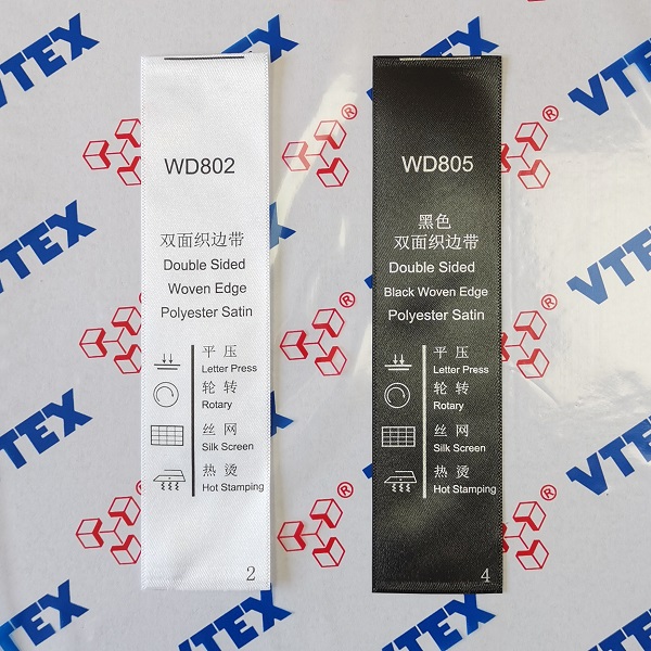Factory Supply Barcode Garment Label - Double Woven Edge Polyester Satin – VTEX GROUP