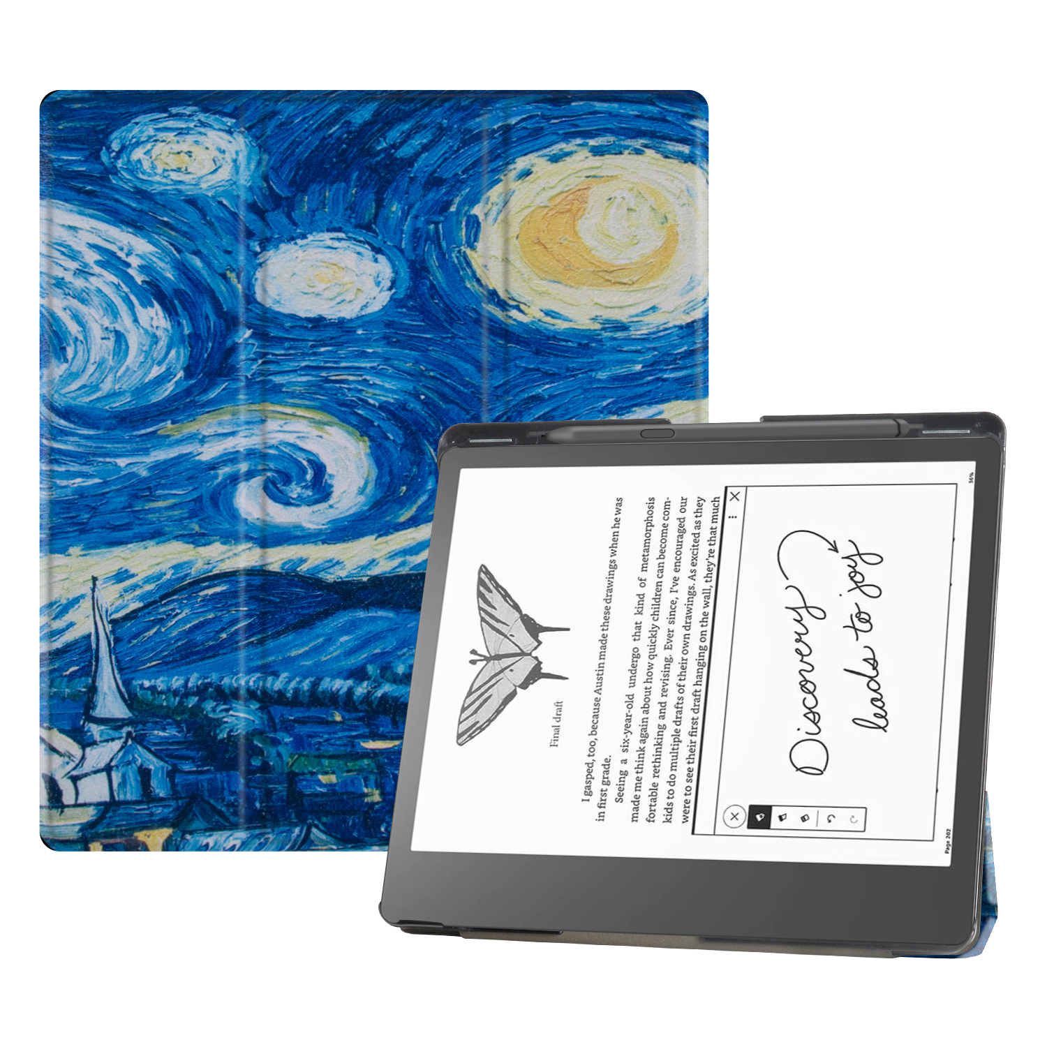 For  Kindle Scribe Magnetic E-reader Case PU Leather Stand