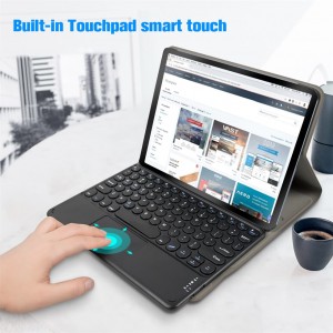 Round keys bluetooth keyboard for ipad for Samsung Lenovo Huawei tablet with touchpad