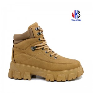 China wholesale Lady Hiking Shoes - Lady High-top Fashion Safety Shoes Anti-slippery Shoe Lady Injection Boots Outside – Walksun